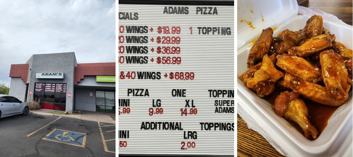 Adam's Pizza Menu